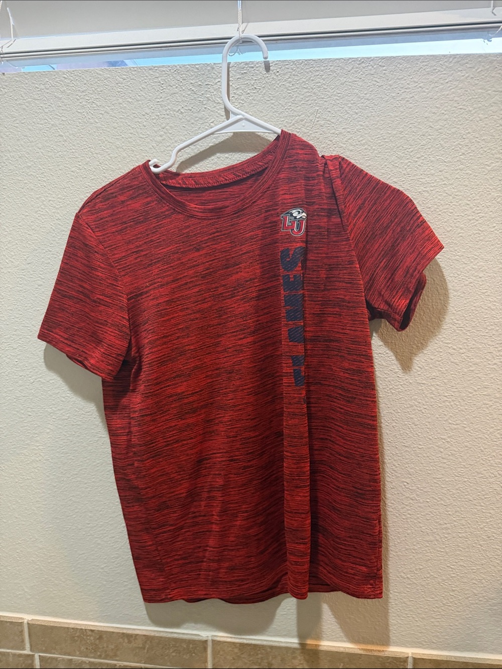 Nike Red Heathered Performance Tee with Subtle Logo